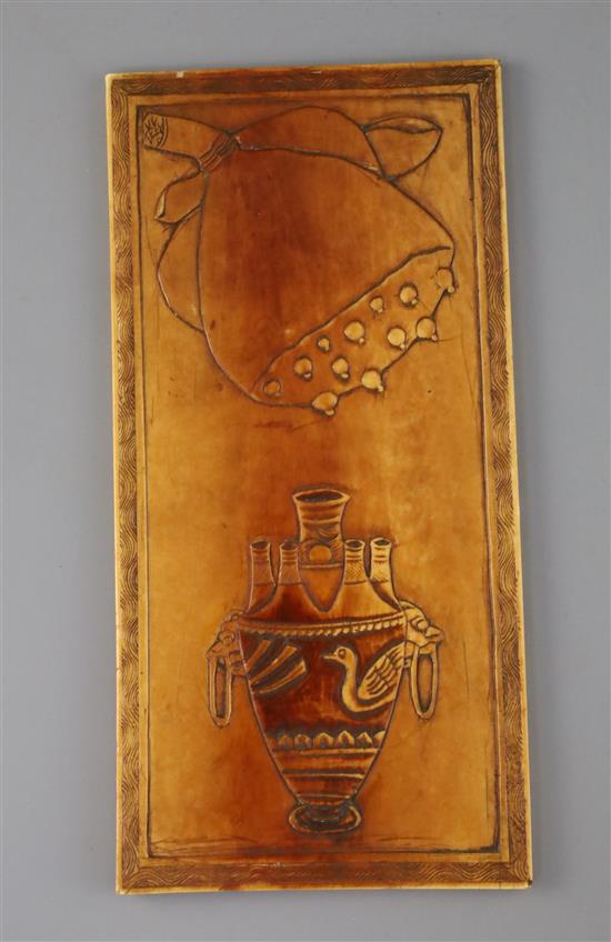 A Chinese ivory plaque, Qing dynasty, H. 20.4cm